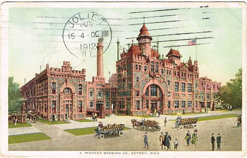 1912 C. Pfeiffer Brewing Co. Post Card Detroit