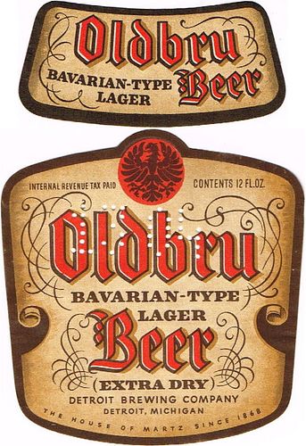1937 Oldbru Bavarian Type Lager Beer (85mm) 12oz Label CS41-24 Detroit