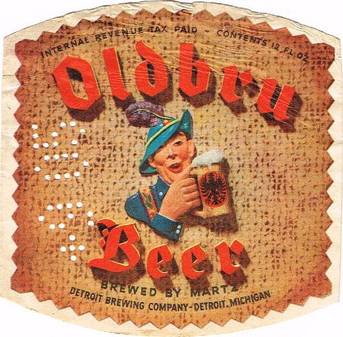 1940 Oldbru Beer 12oz Label CS42-01 Detroit