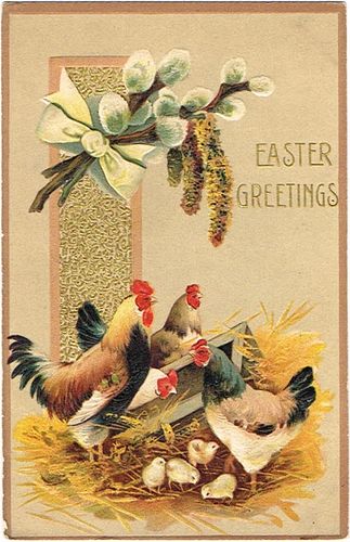 1910 Easter Greetings Post Card Detroit