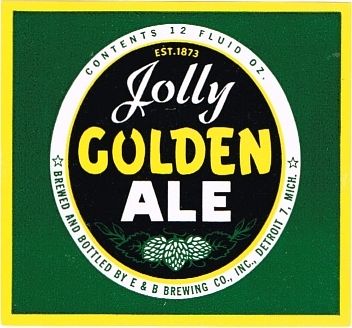 1960 Jolly Golden Ale 12oz Label Detroit