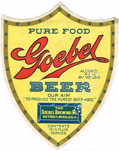 1910 Goebel Beer (Green Box) 12½oz Label CS44-05V Detroit