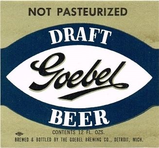 1967 Goebel Draft Beer 12oz Label Detroit