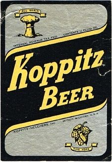 1945 Koppitz Beer 12oz Label CS46-10 Detroit