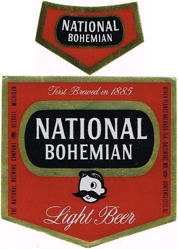 1959 National Bohemian Beer 12oz Label Detroit