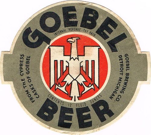 1936 Goebel Beer (83mm) 12oz Label CS44-09V1 Detroit