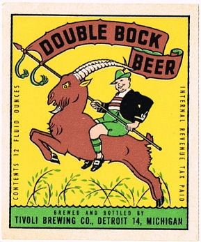 1941 Double Bock Beer 12oz Label CS51-18 Detroit