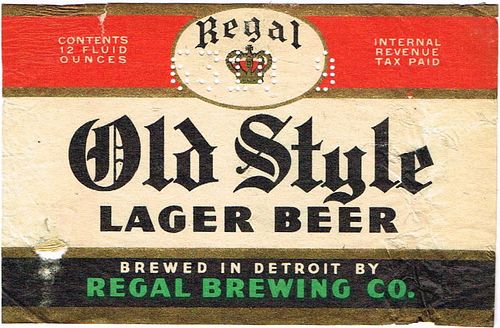 1934 Old Style Lager Beer 12oz Label CS48-12 Detroit