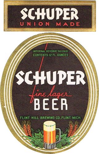 1936 Schuper Beer (Neck Label) 12oz Label CS55-19 Flint