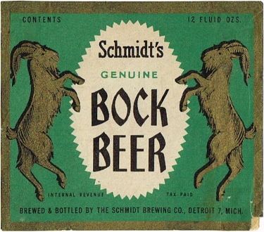 1949 Schmidt's Bock Beer 12oz Label CS49-07 Detroit