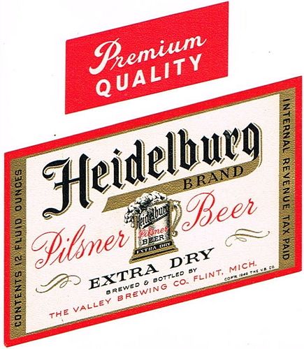 1949 Heidelburg Pilsener Beer 12oz Label CS56-20 Flint