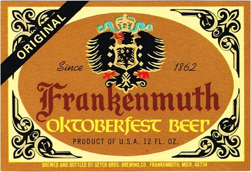 1968 Frankenmuth Oktoberfest Beer 12oz Label Frankenmuth