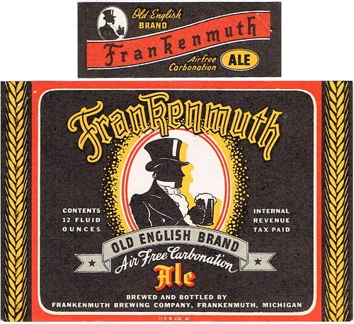 1941 Frankenmuth Ale 12oz Label CS57-20 Frankenmuth