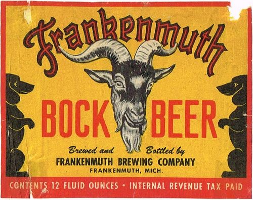 1948 Frankenmuth Bock Beer 12oz Label CS58-05 Frankenmuth
