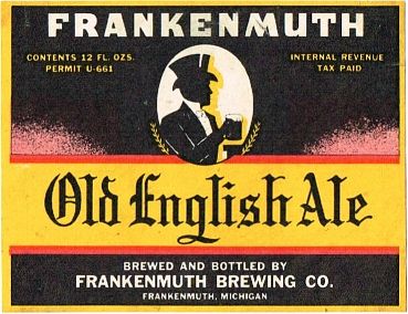 1940 Frankenmuth Old English Ale 12oz Label CS57-22 Frankenmuth