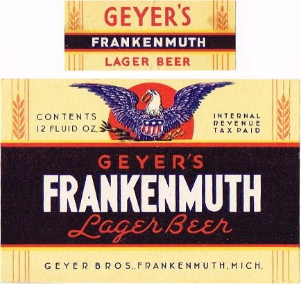 1947 Geyer's Frankenmuth Lager Beer 12oz Label CS58-11 Frankenmuth