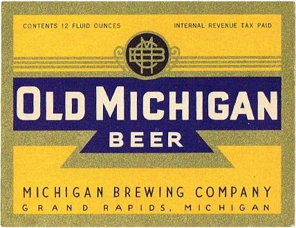 1937 Old Michigan Beer 12oz Label CS59-23 Grand Rapids