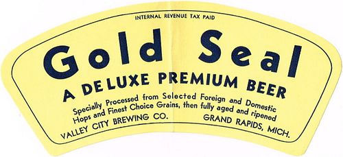 1938 Gold Seal Beer No Ref. Keg or Case Label Label CS60-19a Grand Rapids