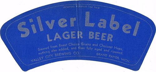 1938 Silver Label Lager Beer No Ref. Keg or Case Label Label CS60-19a Grand Rapids