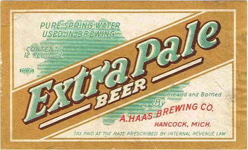 1942 Extra Pale Beer 12oz Label CS60-23 Hancock