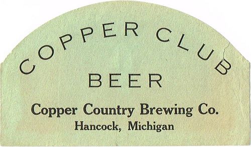 1952 Copper Club Beer Label Hancock