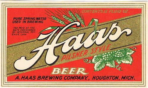 1937 Haas Pilsener Style Beer 12oz Label CS62-18 Houghton