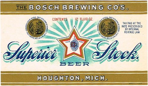 1937 Superior Stock Beer 12oz Label CS61-18V Houghton