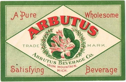 1920 Arbutus No Ref. Label CS Iron Mountain