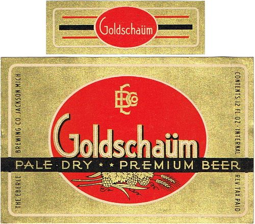 1935 Goldschaum Beer 12oz Label CS94-09 Jackson