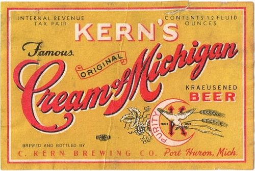 1936 Cream Of Michigan Beer 12oz Label CS70-07 Port Huron