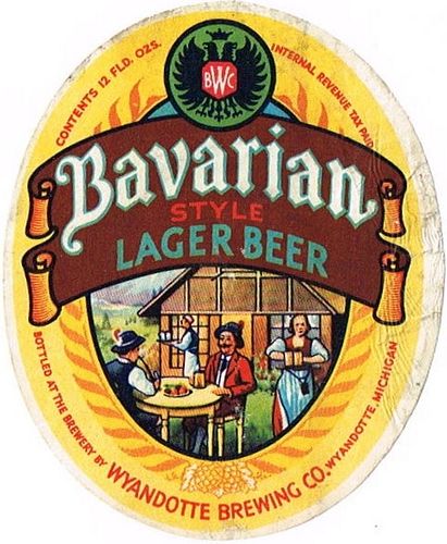 1936 Bavarian Style Lager Beer 12oz Label CS73-24 Wyandotte