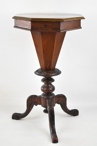 VICTORIAN OCTAGONAL SEWING TABLE