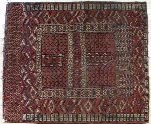 Turkoman carpet, early 20th c., 4'6" x 4'.