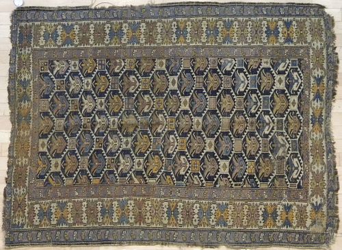 Two Caucasian carpets, ca. 1900, 5'5" x 3'9" and 5