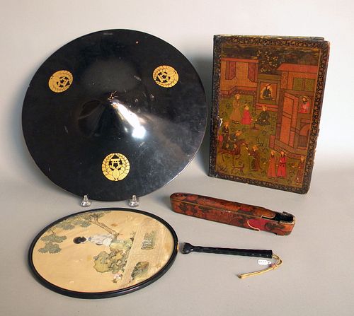 Chinese lacquerware book cover, 13 1/2" x 9 1/2",o