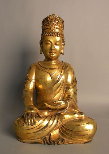 Large bronze figure of a Buddha, 22 1/2" h.
