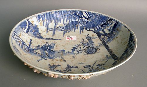 Chinese porcelain blue and white charger, 15 1/2"i