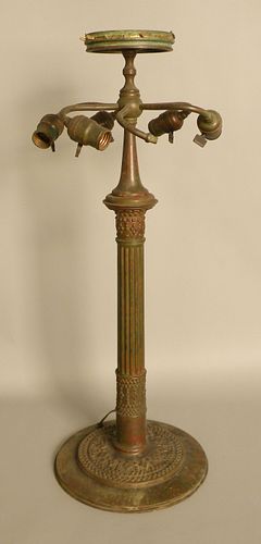 Tiffany Studios patinated bronze Roman lamp base,i