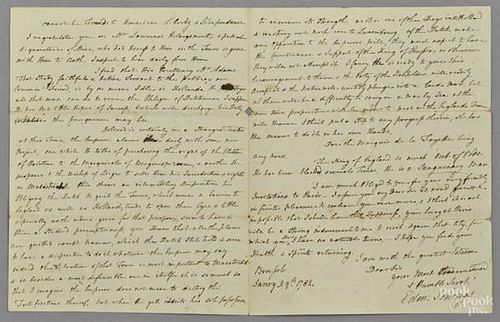Edmund Jennings signed letter, dated January 29