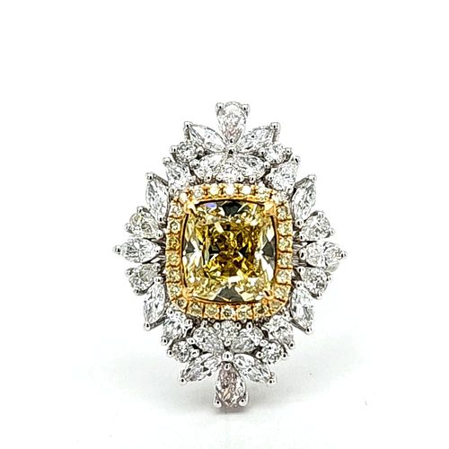 GIA Fancy Light Yellow Diamond Convertible Ring
