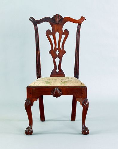 Philadelphia Chippendale walnut dining chair, ca.7