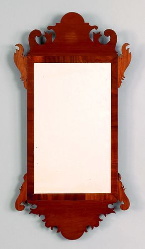 Chippendale mahogany looking glass, ca. 1800, with