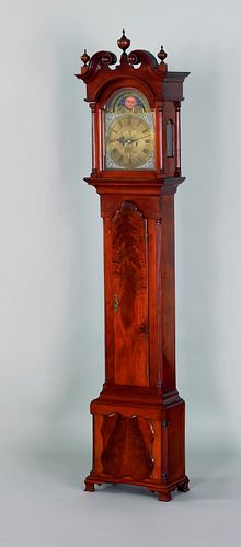 Philadelphia Chippendale walnut tall case clock, c