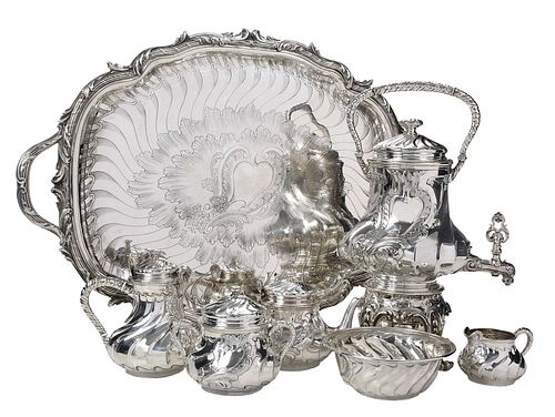 Cased Odiot French Silver Tea Service