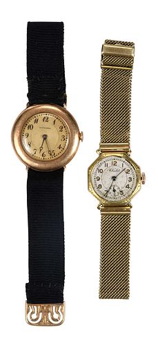 Two Gold Vintage Ladies Watches, Longines, and Chalet
