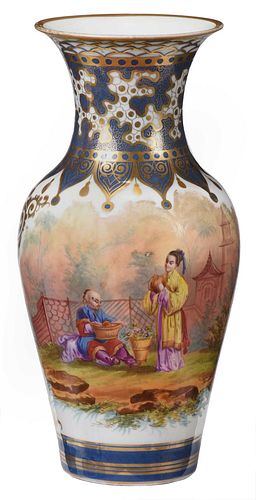 Continental Enamel and Gilt Chinoiserie Vase