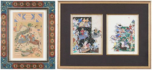 Two Framed Persian Miniature Paintings