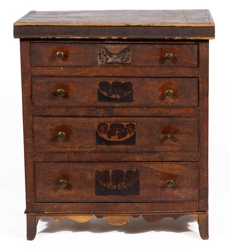 NORTHERN SHENANDOAH VALLEY OF VIRGINIA FEDERAL CHERRY CHILD'S CHEST OF DRAWERS