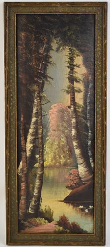 LAKESIDE FOREST OIL PAINTING