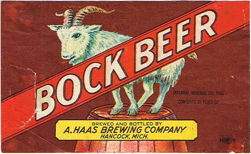 19 Haas Bock Beer 12oz Label CS6 Hancock-